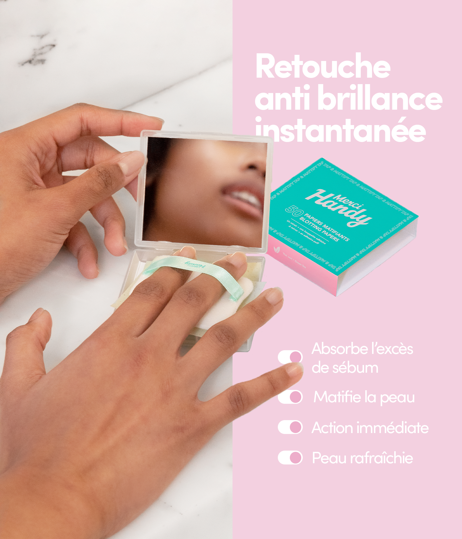 Papiers Matifiants + Recharge x 3